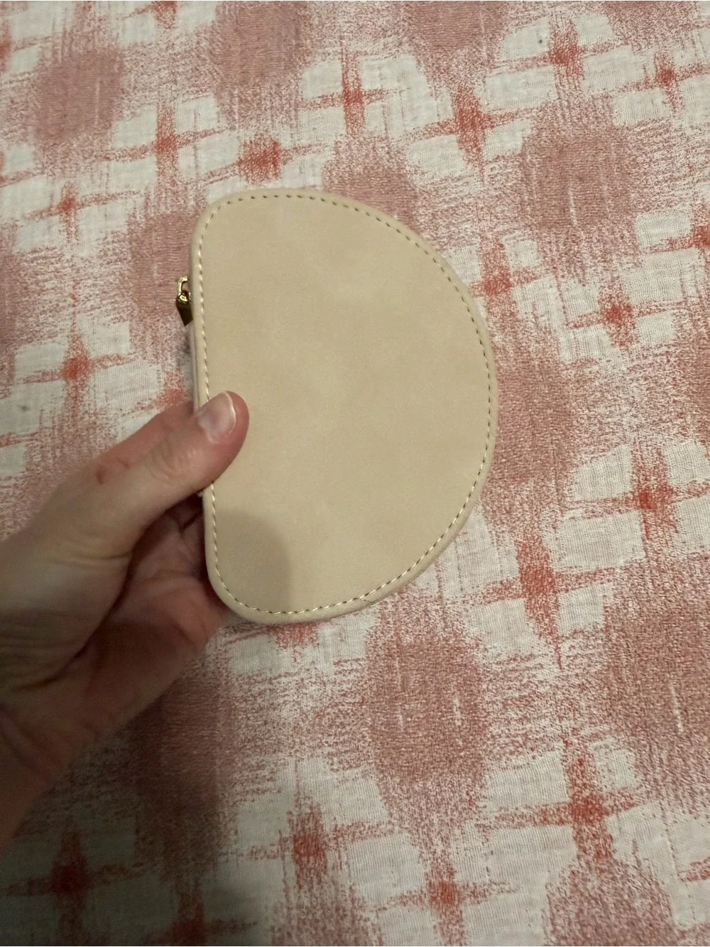 a new day Beige Travel Jewelry Case with Gold Zipper